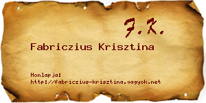 Fabriczius Krisztina névjegykártya