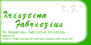 krisztina fabriczius business card